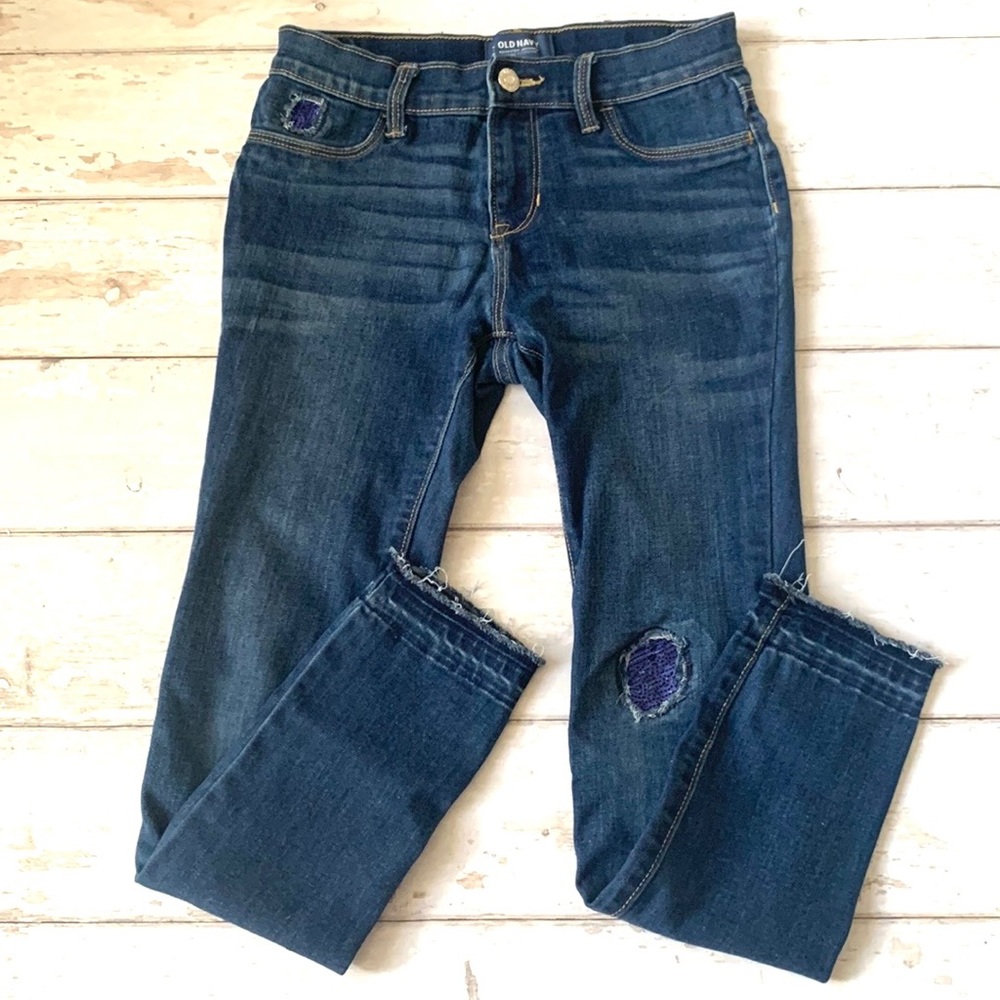 Old Navy Size 12 Regular Girls Rockstar Jeans Denim Jeggings Adjustable Waist